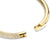 Pulsera de acero inoxidable en tono dorado con cierre a presión y segmento de pedrería