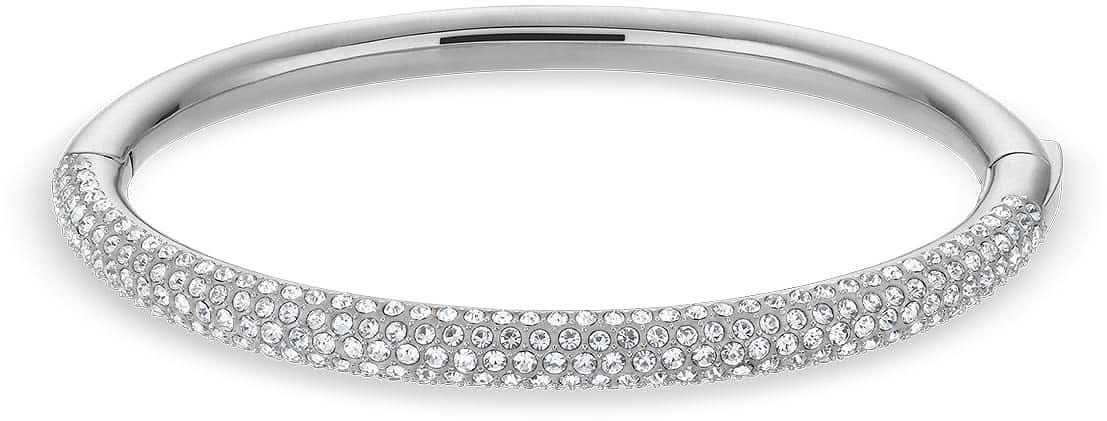 Pulsera de acero inoxidable con pavé de circonita y cierre redondo