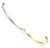 Pulsera de acero inoxidable con interior dorado y circonita en el cierre