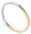 Pulsera de acero inoxidable, bicolor con elemento rectangular y circonita en el borde