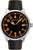 Reloj Messerschmitt para hombre con esfera negra, números naranjas y correa de cuero