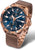 Reloj Vostok Europe para hombre con esfera azul, bisel oro rosa y correa de metal