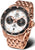 Reloj de hombre cronógrafo con correa de acero inoxidable en oro rosa y esfera negra