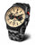 Reloj Vostok Europe para hombre con correa de metal negra, esfera beige, cronógrafo