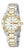 Seiko 5 Reloj de mujer con brazalete de acero inoxidable bicolor, esfera plateada y dorada y visualización de fecha