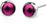 Bering pendientes de acero inoxidable con piedra morada redonda