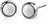 Pendientes redondos de acero inoxidable con superficie plateada brillante y borde oscuro