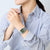 Pulsera con pantalla verde y correa de acero