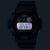 Reloj de hombre con caja y correa negras, pantalla LCD con números luminosos