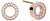 Pendientes redondos de oro rosa con piedras, decoración circular de piedras