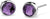 Pendientes de acero inoxidable con piedra morada facetada