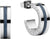 Aros de acero inoxidable con raya azul y brillantes circonitas cúbicas