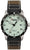Reloj Zeppelin para hombre, automático, caja negra, esfera beige, correa de cuero.