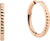 Pendientes de aro de acero inoxidable, color oro rosa, superficie acanalada, aro estrecho