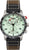 Reloj de pulsera cronógrafo para hombre con esfera verde menta y correa de cuero marrón