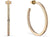 Aros de acero inoxidable con pedrería, dorados, semicirculares con brillantes piedras pavé