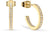 Aros de Bering de acero inoxidable, dorados, con piedras en el aro y la barra