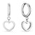Pendientes Bering con colgante de corazón brillante, colgados de aros