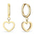 Pendientes Bering: aros dorados con colgante de corazón y circonitas