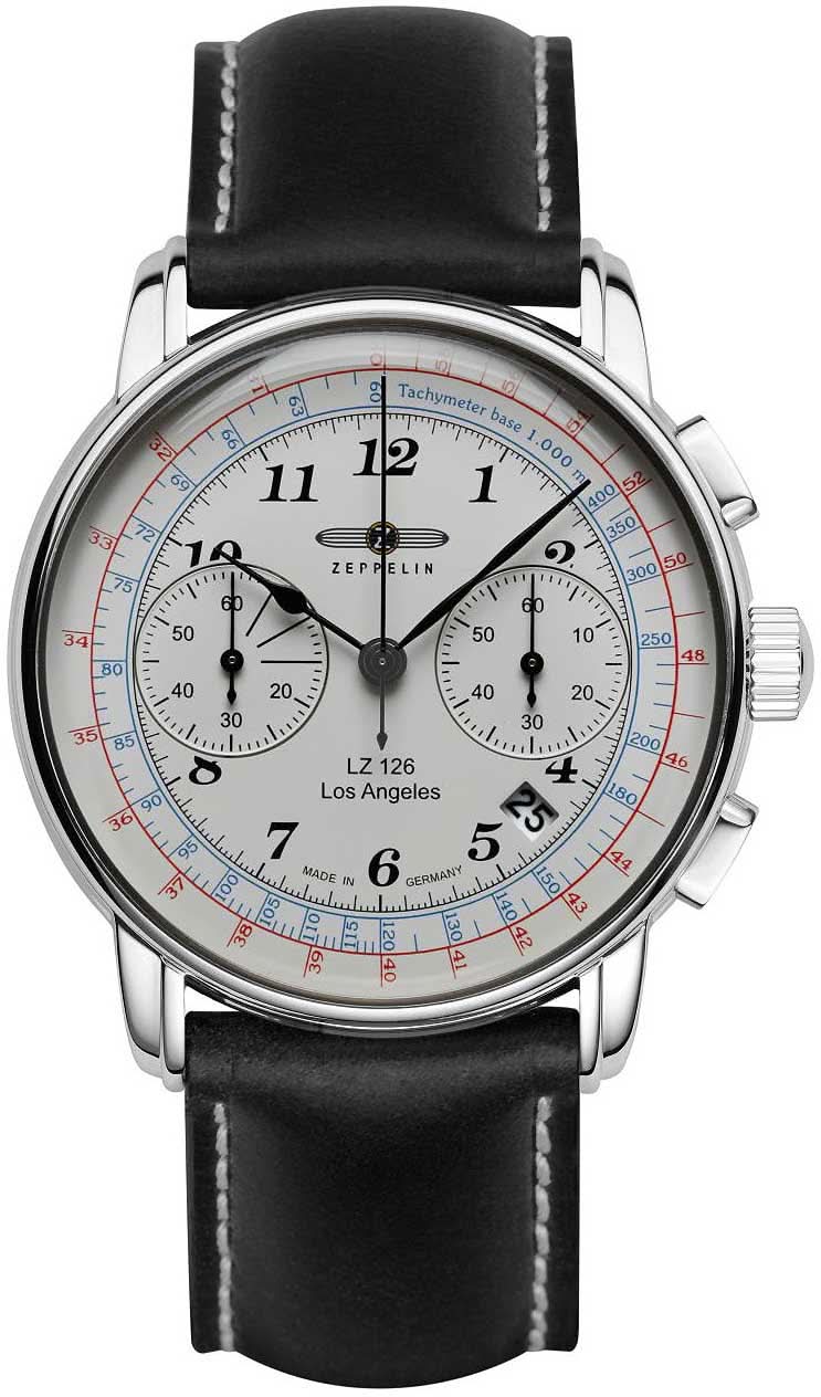 Reloj de hombre con correa de cuero negra, caja plateada y esfera blanca