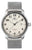 Reloj automático para hombre con correa de malla plateada, esfera color crema y fecha