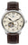 Reloj de pulsera para hombre Zeppelin con correa de cuero marrón, caja plateada y esfera beige