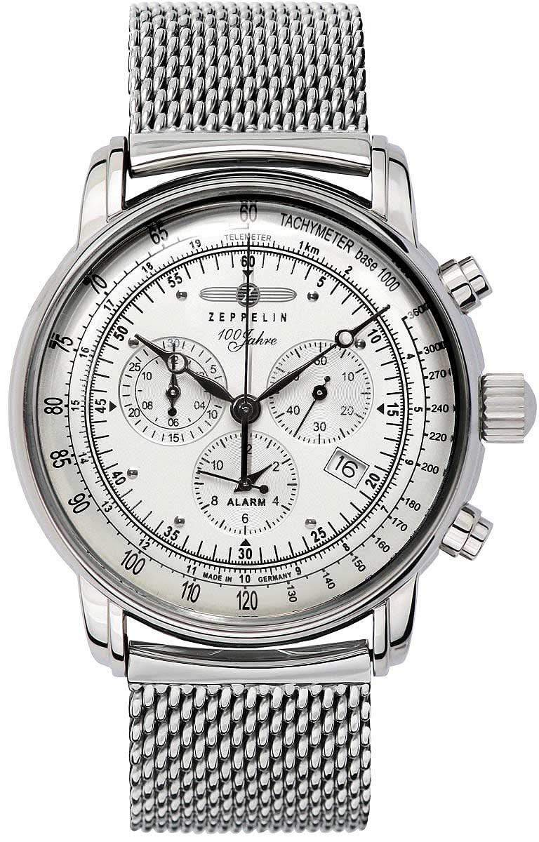 Reloj de pulsera cronógrafo para hombre con correa de metal y esfera plateada