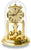 Reloj de mesa de latón con campana de cristal y esfera romana