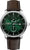 Reloj automático Zeppelin para hombre: esfera verde, correa de cuero marrón