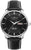 Reloj Zeppelin para hombre con automático, esfera negra, correa de cuero negra, ventana de fecha