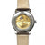 Pulsera de reloj Zeppelin para hombre con movimiento visible y correa de cuero beige
