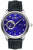Pulsera de hombre con esfera azul, correa de cuero; mecanismo Open Heart