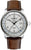 Reloj Zeppelin para hombre con correa de cuero marrón, caja plateada y esfera blanca (GMT)