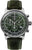 Reloj de hombre con esfera verde, tres subesferas de cronógrafo y correa de cuero verde
