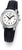 "Reloj de mujer con esfera redonda, números arábigos y correa de cuero negra"
