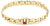 Pulsera para hombre de acero inoxidable en tono dorado con eslabones de cadena de ancla y logo a color