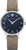 "Reloj Junkers Therese para mujer estilo Bauhaus con esfera azul oscuro y correa de cuero beige"