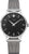 "Reloj Junkers para mujer con esfera negra y correa de malla plateada, forma de caja redonda"