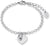 Pulsera con colgante de corazón y cadena de eslabones, piedra redonda, placa de marca s.Oliver
