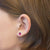 Pendientes de mariquita Rosa con borde plateado y puntos negros