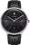 Reloj de pulsera para hombre JUNKERS con esfera negra, caja plateada y correa de piel