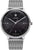 Reloj Junkers para hombre con esfera negra y correa de malla de acero inoxidable, manecillas plateadas