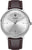 Reloj Junkers para hombre con correa de cuero marrón y esfera plateada, manecillas analógicas