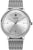 Reloj de hombre con correa de malla plateada, caja redonda y esfera clara