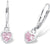 Pendientes de plata con colgantes de corazón rosa