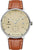 Reloj Junkers para hombre con correa de cuero marrón, caja redonda plateada y esfera beige.