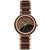 Holzkern The Optimist Damen Armbanduhr • Pfauenfedern-Zifferblatt • Holz-Edelstahl-Armband