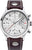 Reloj Junkers para hombre con esfera plateada de cronógrafo y correa de cuero marrón oscuro