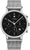 Reloj Junkers para hombre con esfera negra, caja plateada y correa de metal