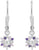 Pendientes de plata con colgante de mariposa y detalles morados